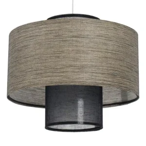 Beliebt Runde Pendelleuchte Stoff Schwarz Braun E27 Ø35 cm