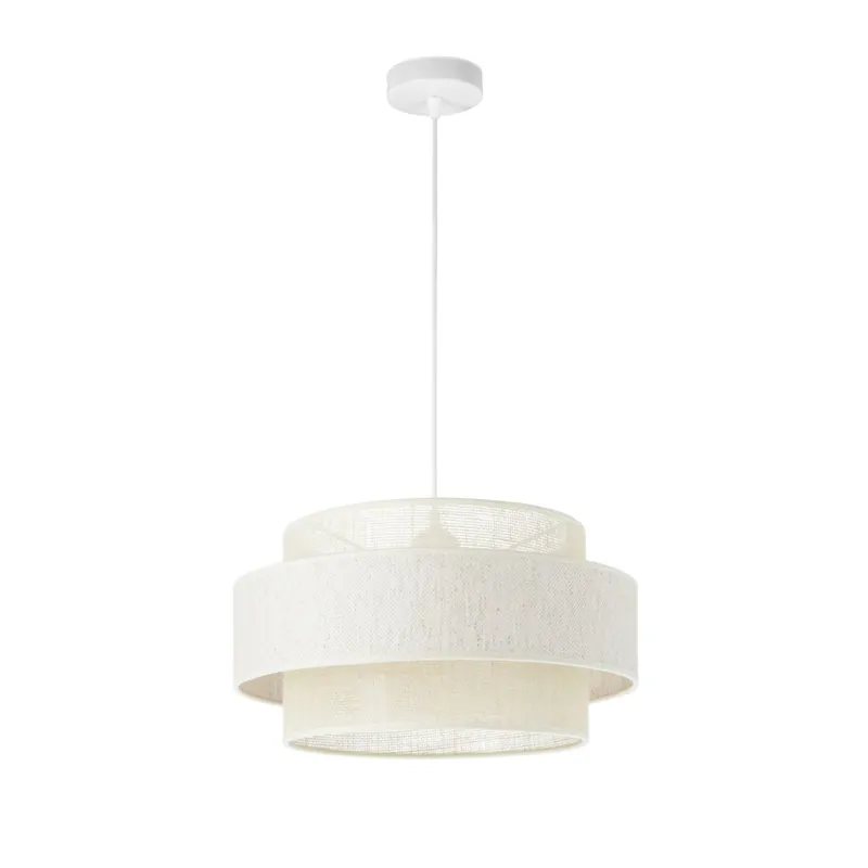 Pendelleuchte Jute Weiß Creme E27 Ø40 cm gemütlich Mega-Angebot