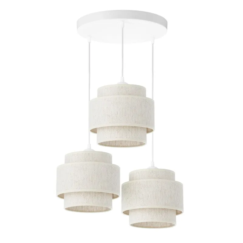 Pendelleuchte blendarm Jute Weiß E27 Ø45 cm wohnlich Markenware