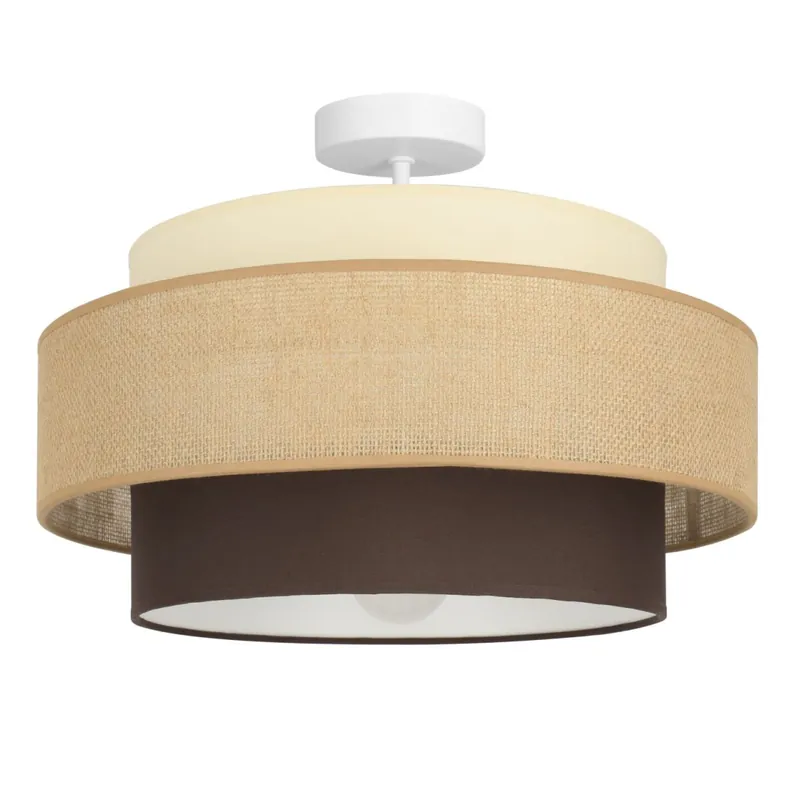 Ausverkauf Deckenlampe Stoffschirm Weiß Ecru E27 Ø40 cm blendarm