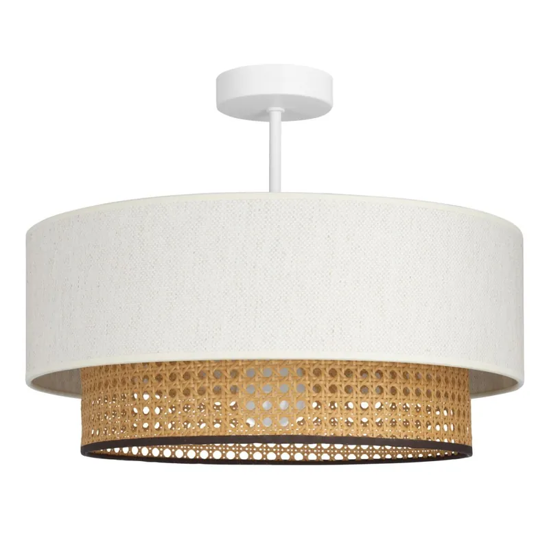 Angebot Deckenlampe Wiener Geflecht Weiß E27 Ø45 cm blendarm