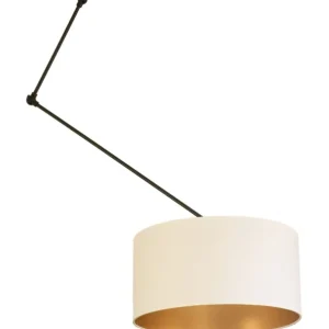 Aktuell Deckenlampe schwenkbar Stoff Schwarz Weiß E27 Ø40 cm