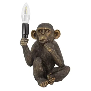 Begrenztes Angebot Dekolampe Affe B: 24 cm klein Handarbeit für E14 Polyresin