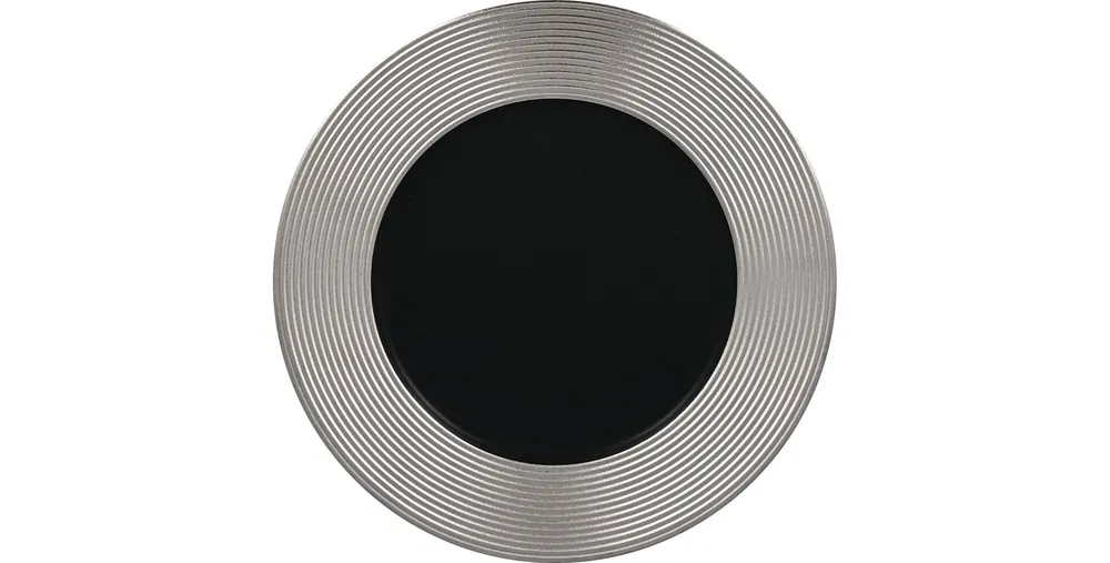 Teller flach 220 mm schwarz / silber Billig