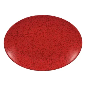Preiswert Platte oval 360 x 270 mm rot