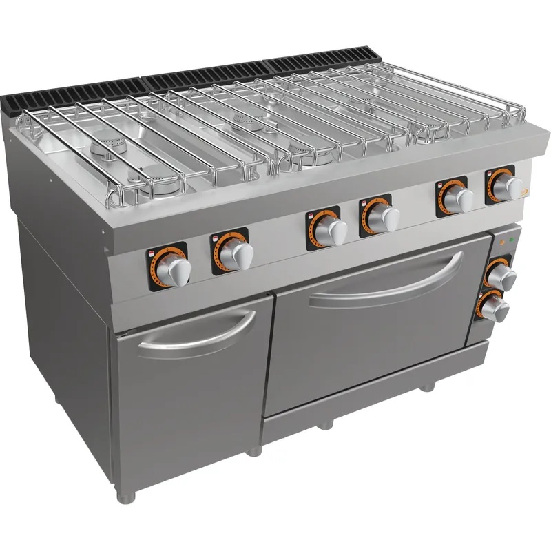 Gas-Herd, 6 Brenner, mit Elektro-Backofen Rabatt