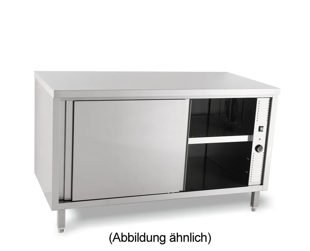 Durchreicheschrank beheizt Schiebetüren ohne Aufkantung 1600 x 600 x 850 mm Zertifiziert
