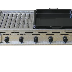 Profi-Gasgrill 5 flammig mit 1/2 Rost und 1/2 Pfanne Sofort Bestellen