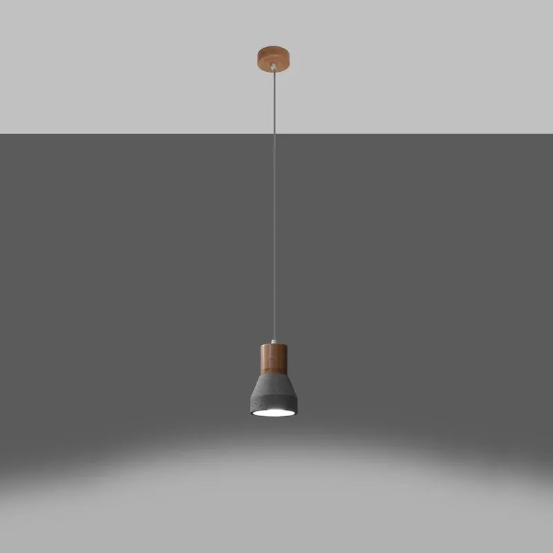 famlights | Pendelleuchte Pixie in Grau und Natur-hell E27 Sonderangebot