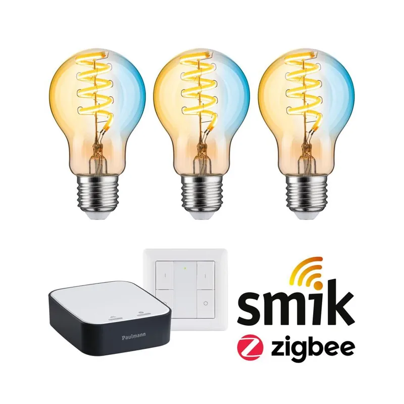 Paulmann Smartes Zigbee 3.0 LED Starter Set Smik E27 - Birne A60 3x 7,5W 600lm tunable white Preis Gesenkt
