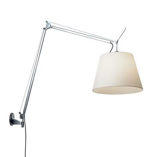 Neue Kollektion Tolomeo Mega Wandleuchte m/Switch Ø360 Alu/Weiß - Artemide