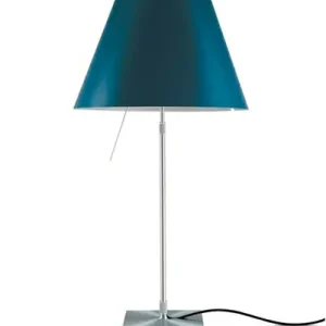 Costanza Tischleuchte Alu/Petrol Blue - Luceplan Top-Seller