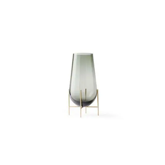 Echasse Vase, Höhe 28 cm, rauchgrau/grün/messing - Audo Günstig
