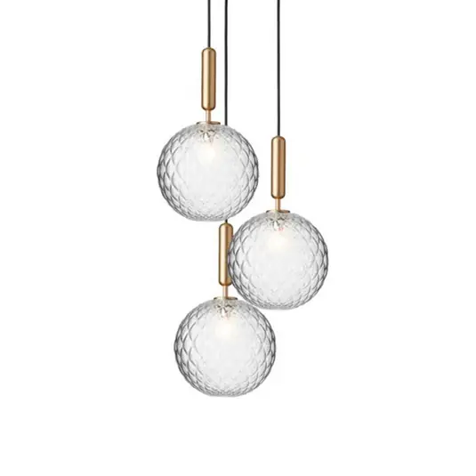 Direktkauf Miira 3 Kronleuchter, messing/klar, Ø 37 cm, 3-flg. - Nuura