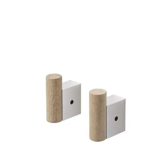 Attach Hook Set of 2 Oak/Aluminum - Muuto Highlight