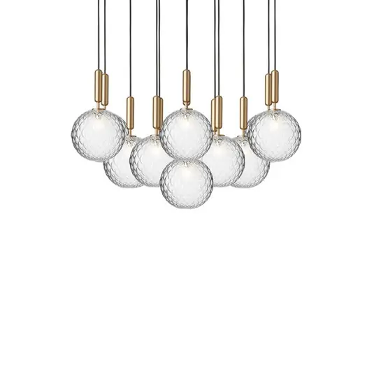 Billig Miira 13 Kronleuchter, messing/klar, Ø 98cm, 13-flg. - Nuura