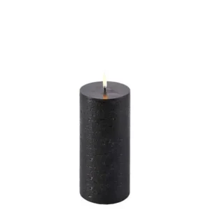 Stumpenkerze LED 7,8x15,2 cm rustic schwarz - Uyuni Lighting Markenprodukt