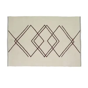 Knallerangebot Rhomb Teppich 120x180 White/Burgundy - Hübsch