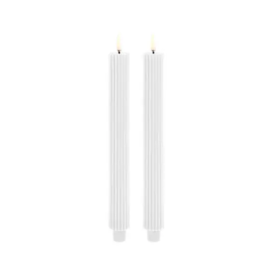 Sonderangebot Kerze LED gerillt 2-er 3,2 x 25,5 cm weiß - Uyuni Lighting