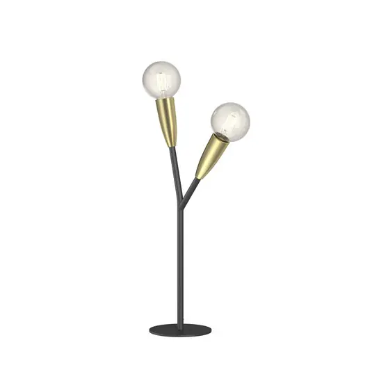 Carlea 2 Tischleuchte Black/Brass - Lucande Highlight