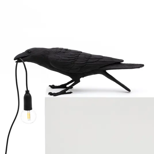 Bird Lamp Playing Tischleuchte Schwarz - Seletti Markenprodukt