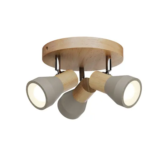 Filiz Round Deckenleuchte Concrete/Wood - Lindby Sonderaktion