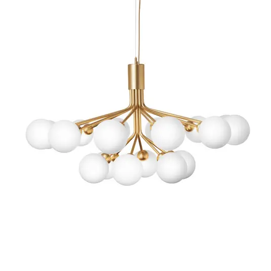 Apiales 18 Kronleuchter Brushed Brass/Opal White - Nuura Preisreduziert