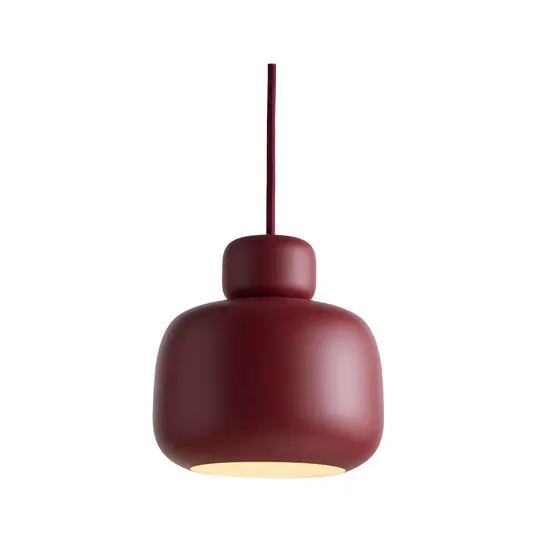 Begrenztes Angebot Stone Pendelleuchte Small, dunkelrot, Metall, Ø 16 cm - Woud