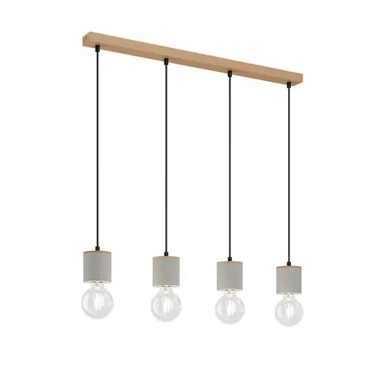 Jasper 4 Pendelleuchte Wood/Black/Grey - Envostar Geprüft