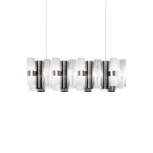 Expressversand LED-Hängelampe La Lollo, zinnfarben, 100 cm - Slamp