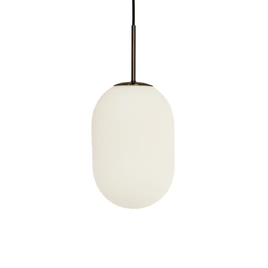Billig Noor Hängeleuchte, Ø 18 cm, opal/schwarz, Glas - Watt & Veke