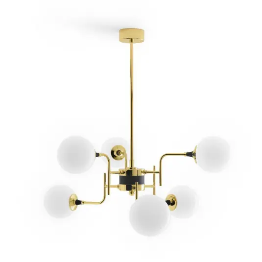 Galassia LED-Hängelampe, goldfarben, 6-flg., 91cm - Stilnovo Geprüft
