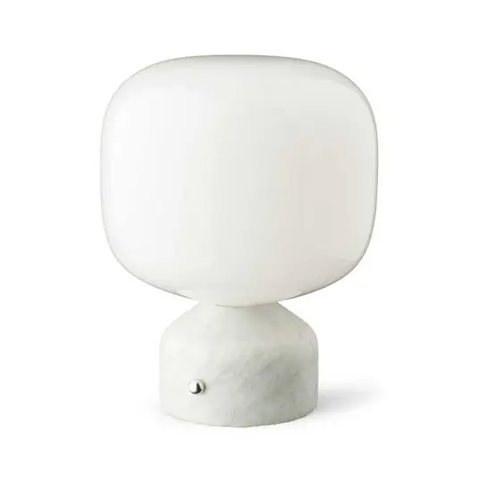 Meemo LED-Akku-Tischleuchte, Marmor weiß, Glas - GEJST Rabatt