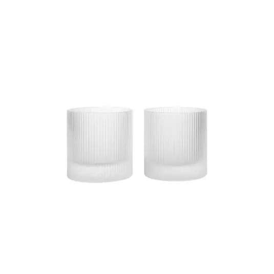 Ripple Tumbler-Glas, frosted, 2er-Set - ferm LIVING Rabatt