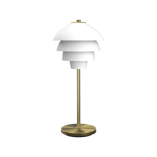 Preisreduziert Valencia Tischleuchte, Höhe 41 cm, weiß/messing, G9 - Belid