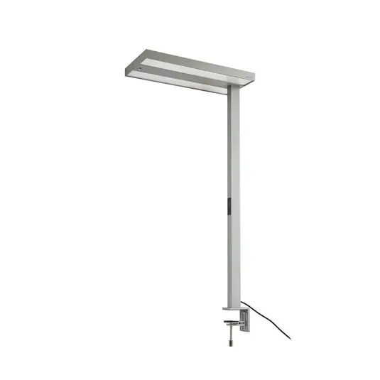 Echt Logan LED-Büro-Klemmleuchte silber dimmbar, Sensor - Arcchio