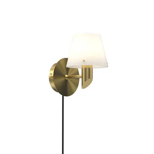 Gil Wandleuchte, messingfarben, Ø 10 cm, Stecker - Herstal Letzte Chance