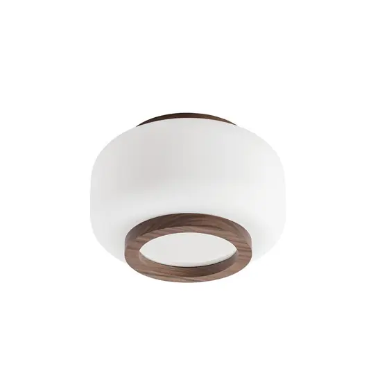 Letzte Chance Shiro LED-Deckenleuchte, Ø 28 cm, Holz/Glas, CCT - Quitani