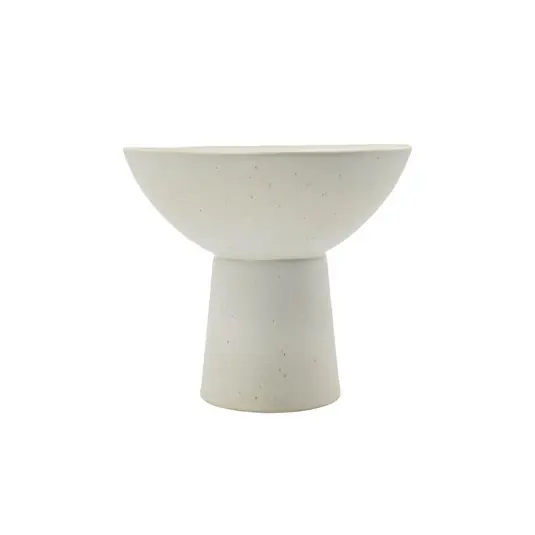 Sichere Zahlung Serve Schale mit Fuß, Ø 20 cm, Steingut creme - House Doctor