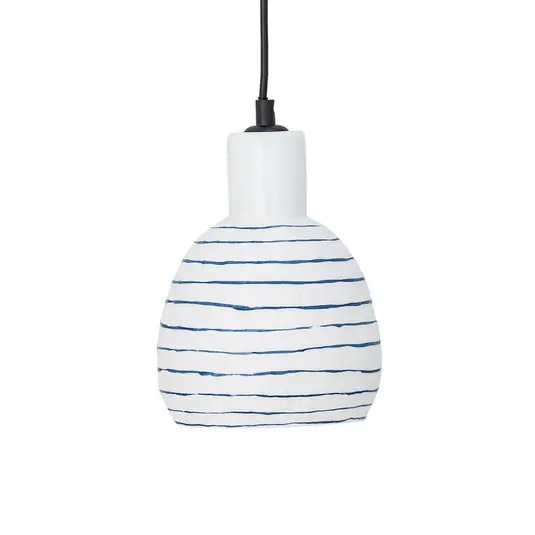 Echt Elga Hängelampe, weiß/blau, Ø15cm, Keramik - Bloomingville