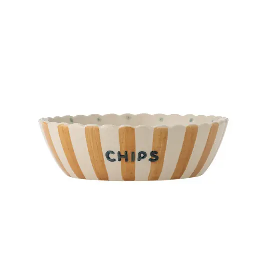 Beliebt Chip Schale, orange/weiß, Höhe 7 cm, Keramik - Bloomingville