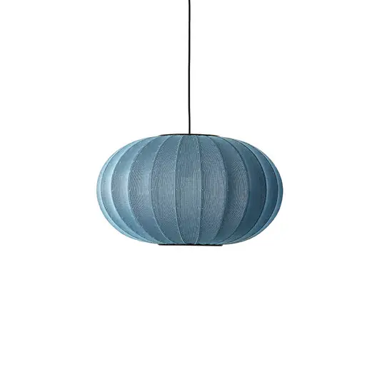 Neue Kollektion Knit-Wit 57 Oval Pendelleuchte blau E27 - Made By Hand