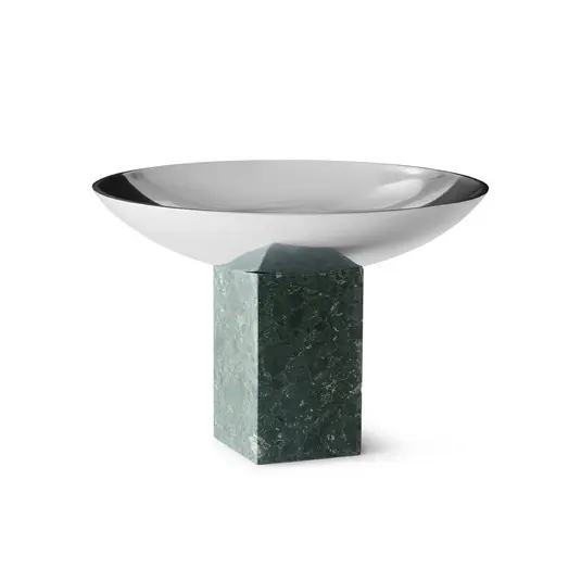 Wochenendangebot Sapoto Schale, grün/silber, Ø 14 cm, Alu, Marmor - Gejst