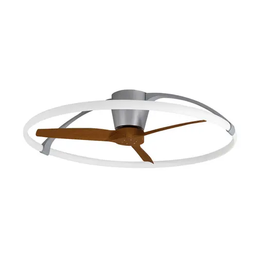 Jetzt Kaufen Smart LED-Deckenventilator Nepal, silber/nussbaum - Mantra