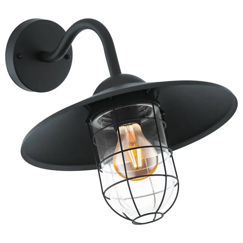 Schwarze Außenleuchte Stahl, Alyena, IP44 Neu