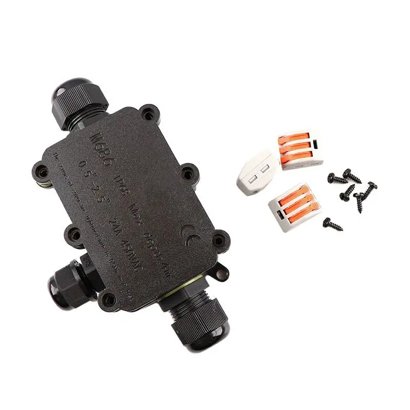 Wasserdichte 3-Wege-Kabelkupplung mit innenliegendem Wago-Stecker, IP68 Sonderangebot