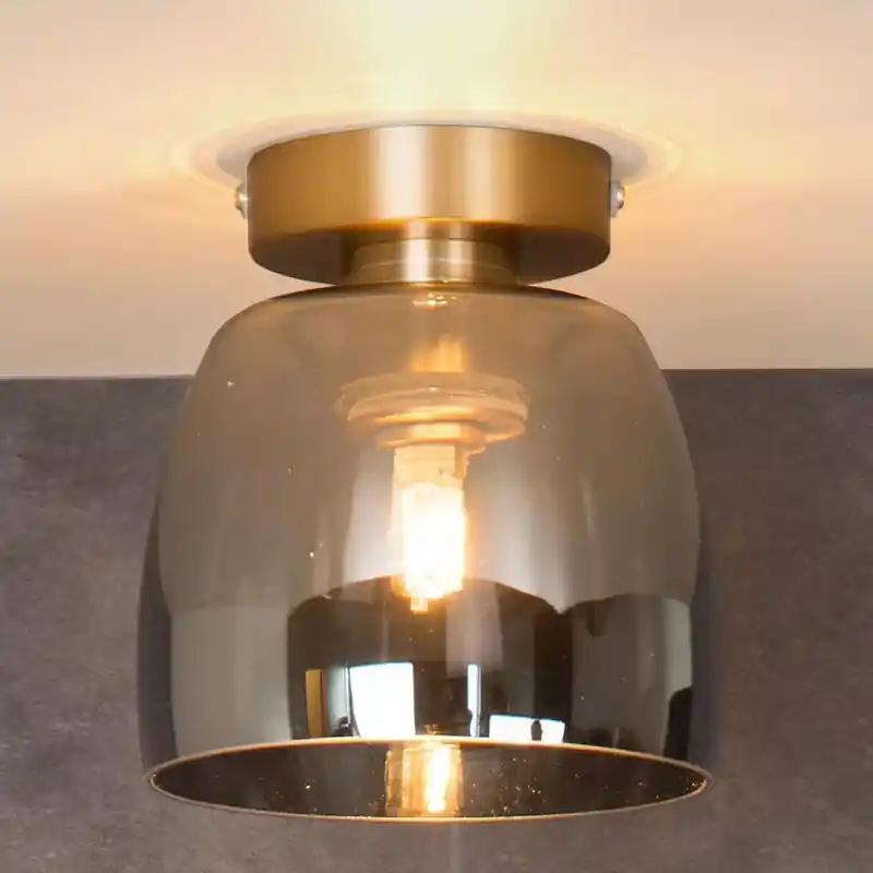 Goldene Deckenlampe Retro, Tyler, IP44 Preisreduziert