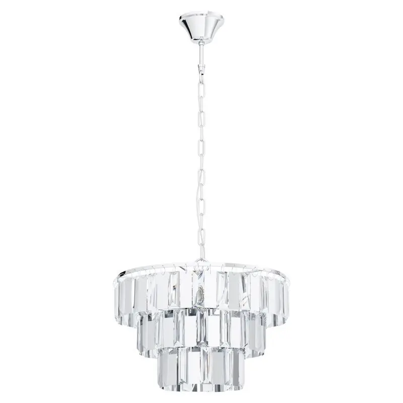 Aktuell Chrom design Pendelleuchte Kristall, Nikay