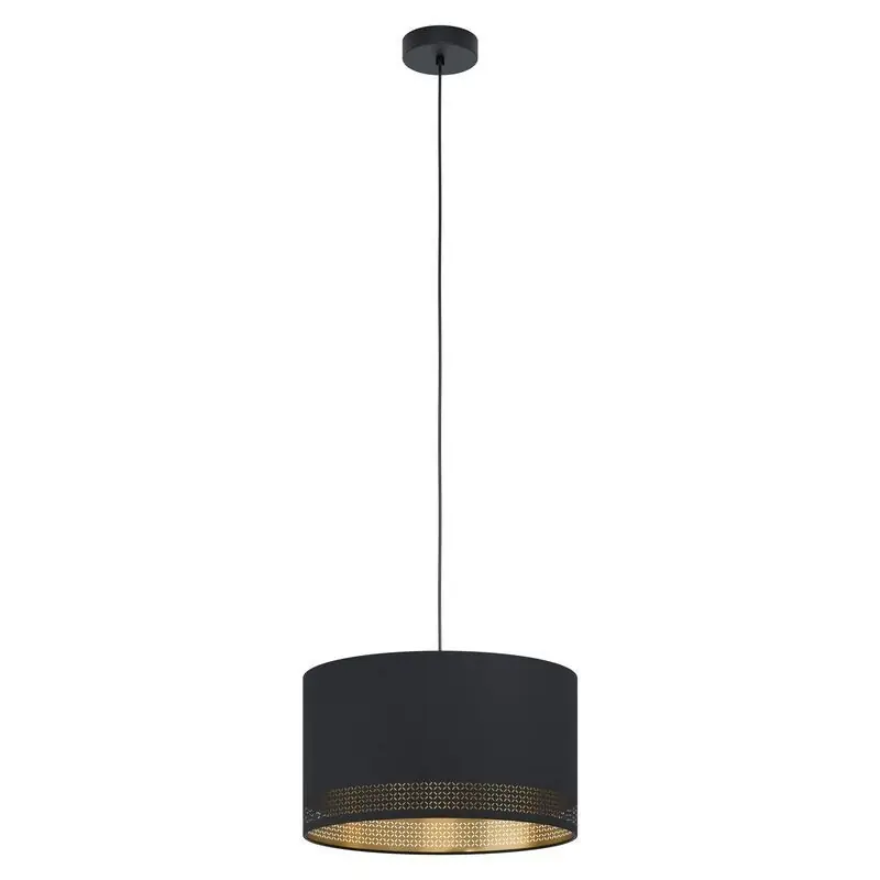 Expressversand Schwarze moderne Pendelleuchte Stoff, Niko