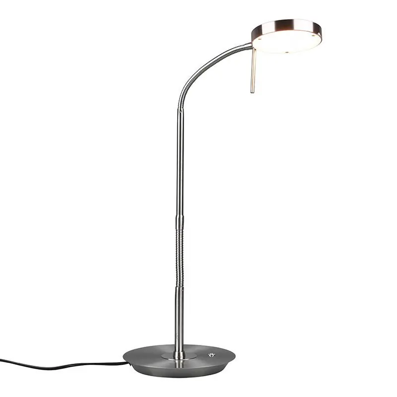 Nickel Tischleuchte Modern, Bilge, 12W, in Lichtfarbe einstellbare LED, mit Schalter Direkt Vom Hersteller